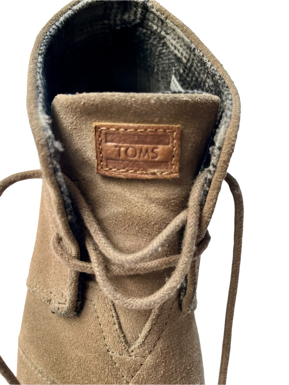 TOM’s Women's Taupe Lace-Up suede Wedge Ankle Boots size 8 W. - sku 2 - Picture 4 of 11